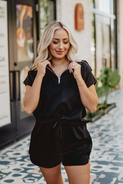 Black Half Zip Scuba Set