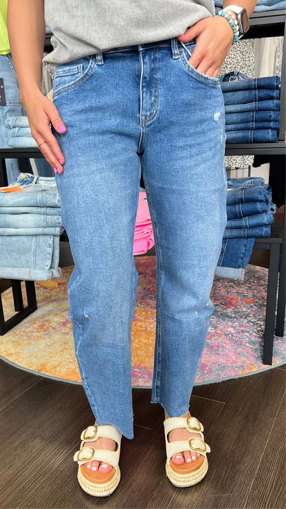 Smooth Move High Rise Barrel Leg Jeans in Her Possession by Lovervet