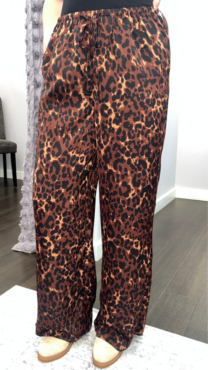 On The Prowl Satin Joggers by Dex