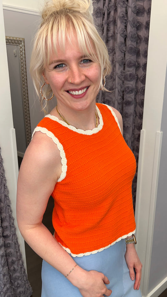 Valencia Knit Tank in Orange