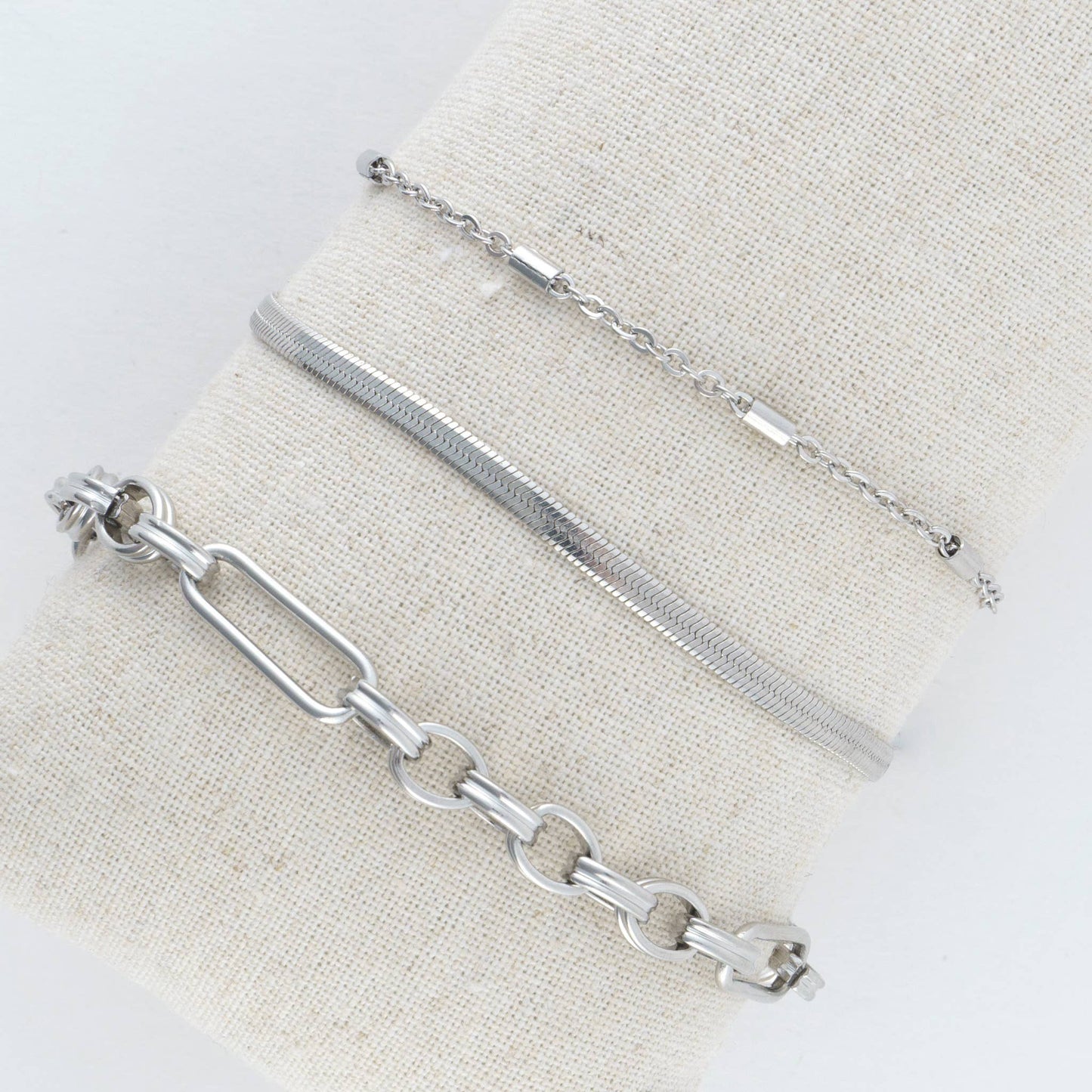 Narelle Waterproof Snake Chain Trio Bracelet Set