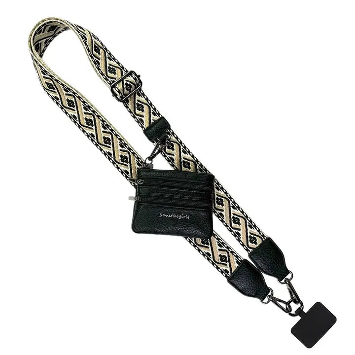 Save The Girls Clip & Go Strap W/Zippered Pouch Xoxo