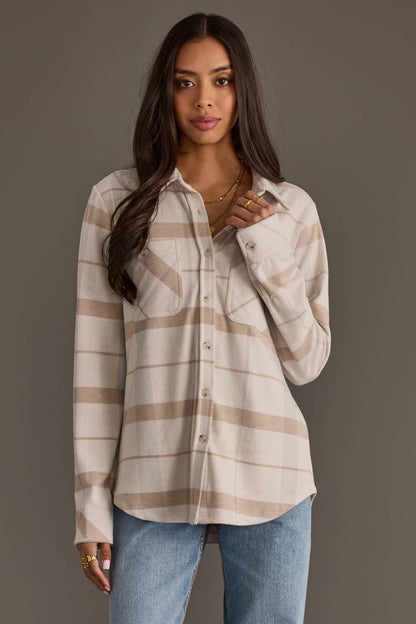 PRE ORDER Neutral Ground Plaid Button Up