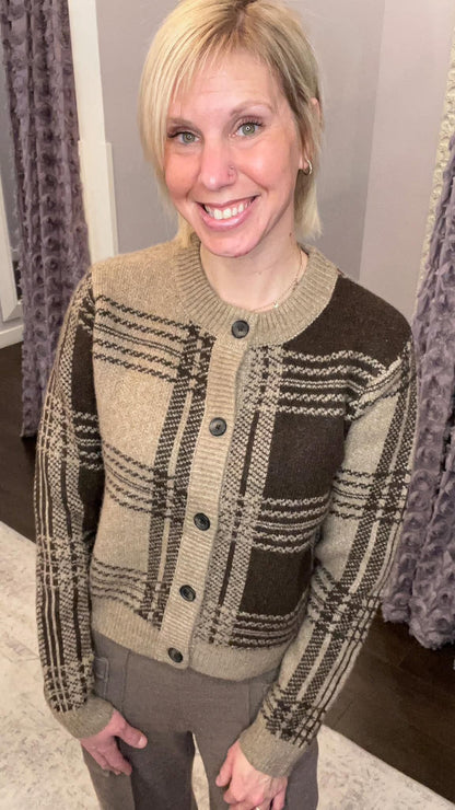 Checks & Coffee Cardigan