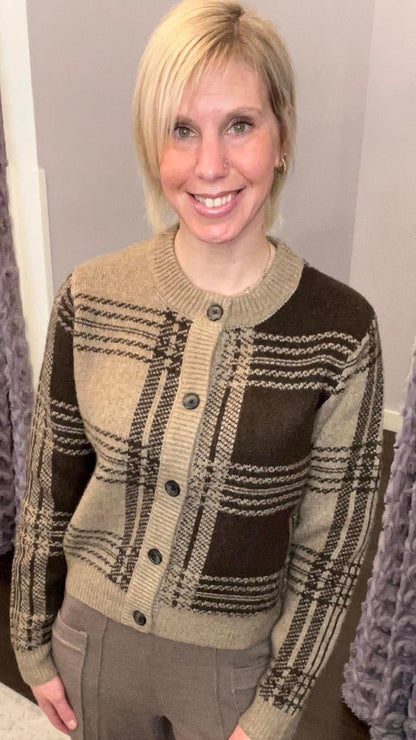 Checks & Coffee Cardigan