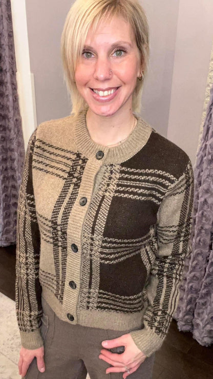 Checks & Coffee Cardigan