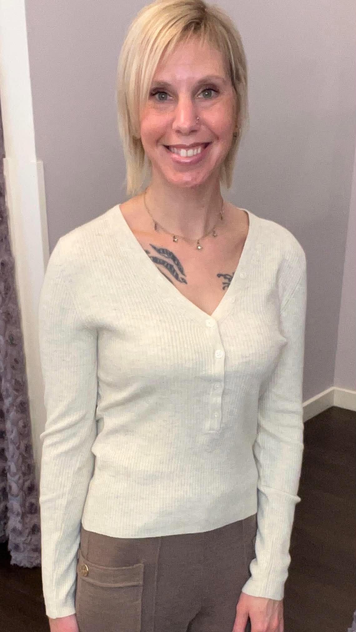 Simply Sweet Henley Knit Top