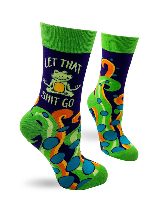 Let That Shit Go Funny Women's Crew Socks