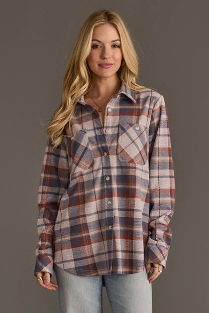 PRE ORDER Autumn Skies Plaid Button Up
