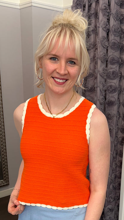 Valencia Knit Tank in Orange