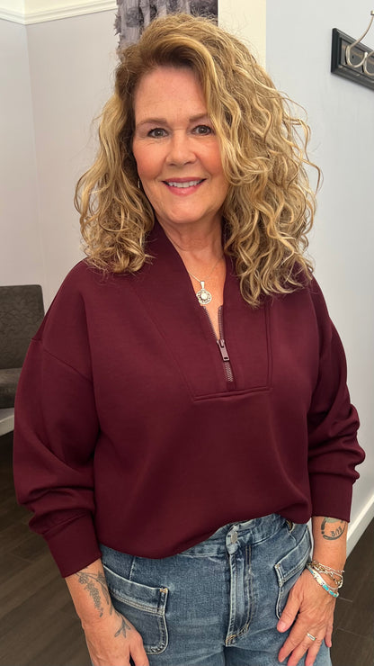 Snuggle In Half Zip Luxe Knit Pullover