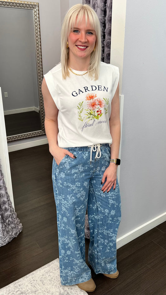 Weekend Wildflower Wide Legs by Vervet