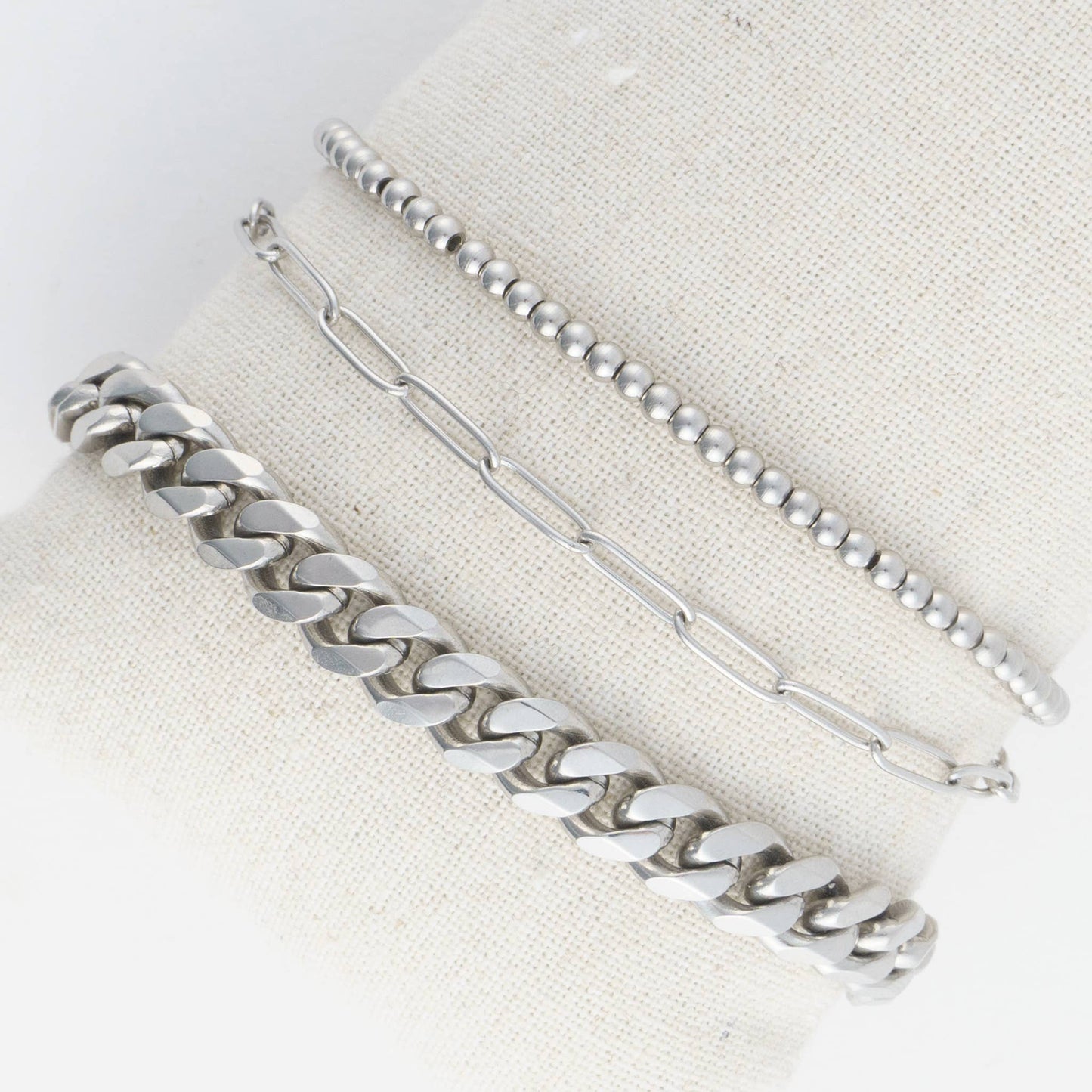 Narelle Waterproof Curb Chain Trio Bracelet Set
