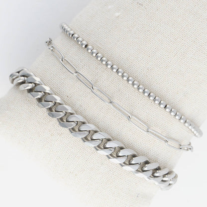 Narelle Waterproof Curb Chain Trio Bracelet Set