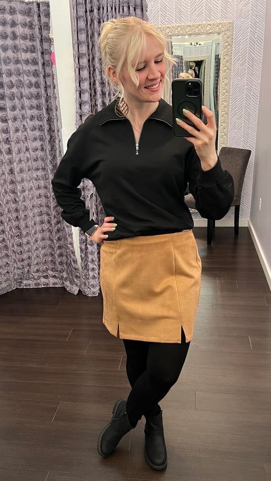 Faux Suede Skirt