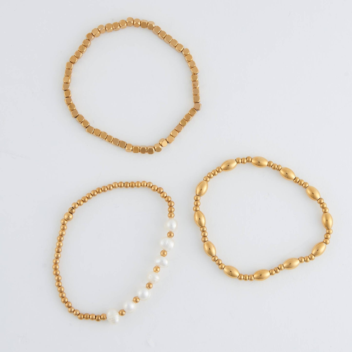 Waterproof Bracelets Narelle Multi Genuine Pearl Stretch Set