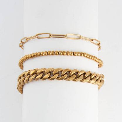 Narelle Waterproof Curb Chain Trio Bracelet Set