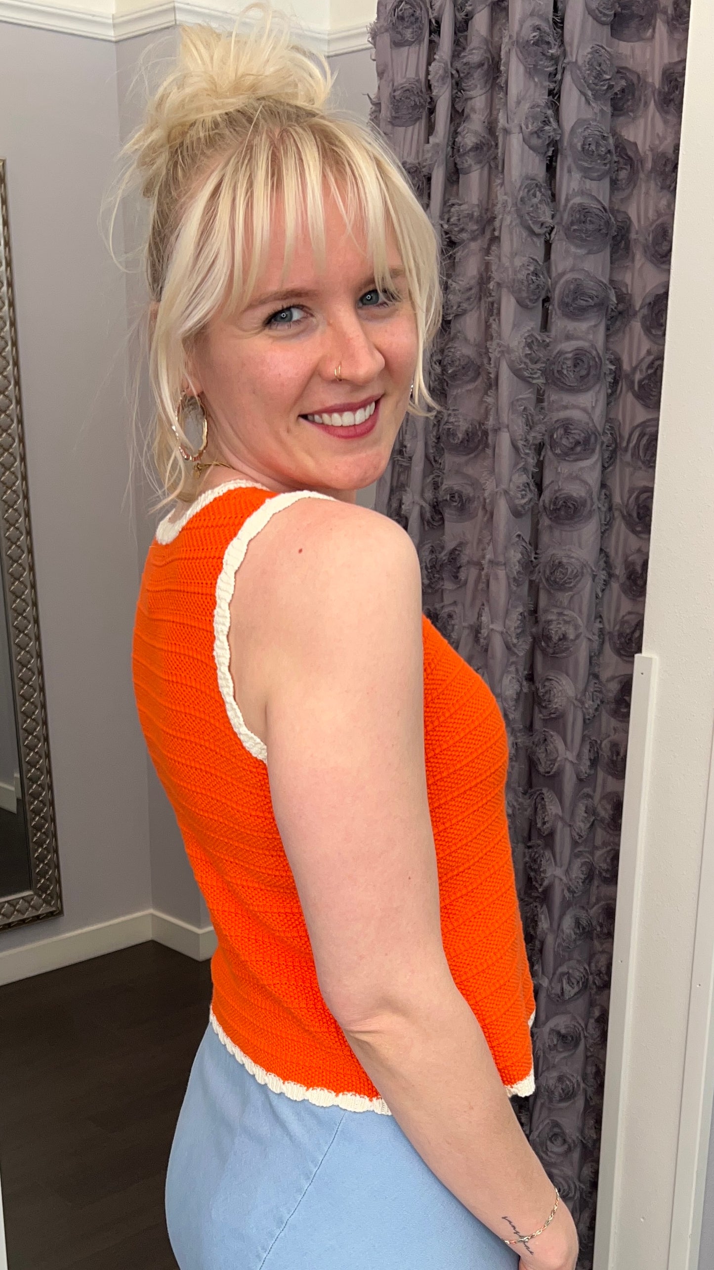 Valencia Knit Tank in Orange