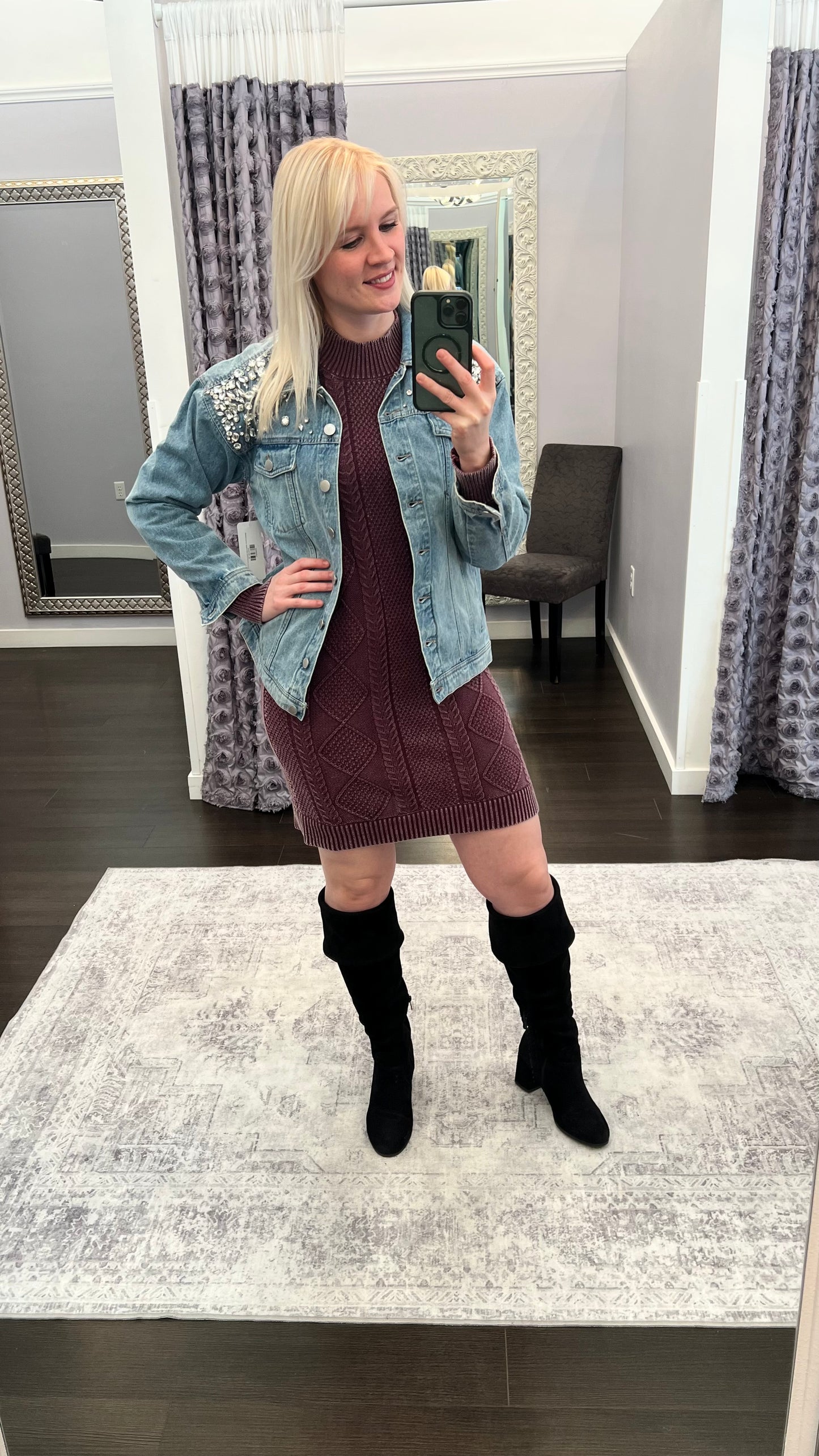 Janette Denim Jacket with Rhinestones by Dear John