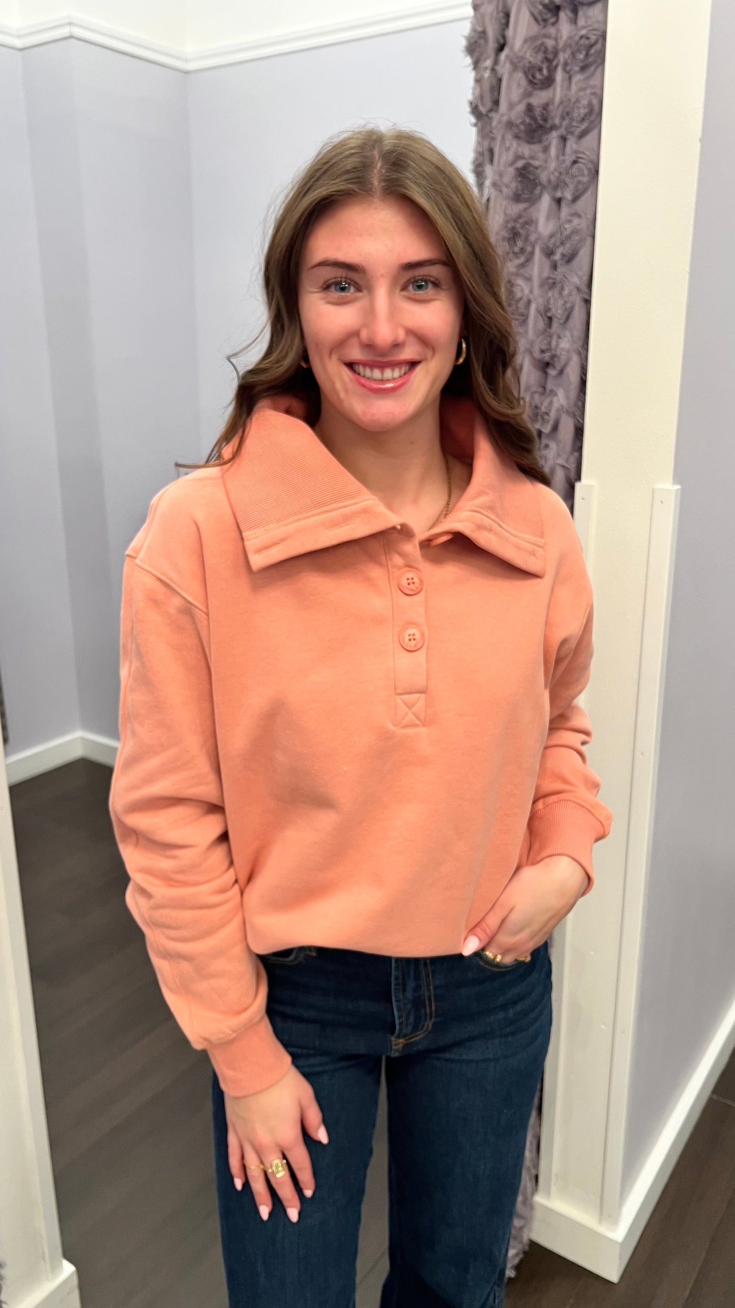 Snowy Rose Weekend Pullover