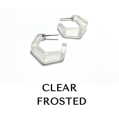 Tapered Hex Hoop Earrings