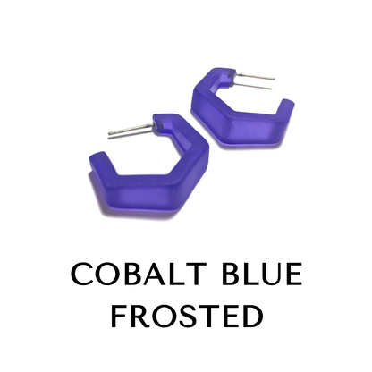 Tapered Hex Hoop Earrings