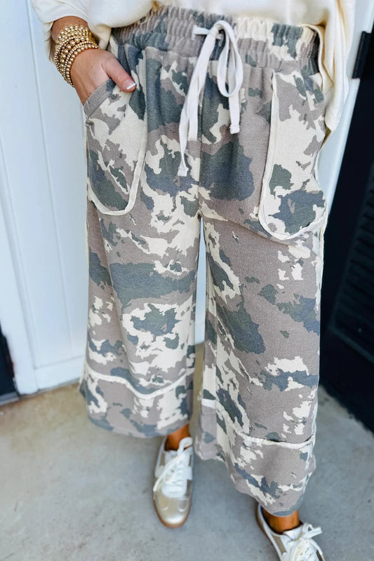 PRE ORDER Camo Raw Edge Loose Pants