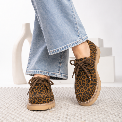 Fall For It Lace Up Loafers in Leopard by Corkys Footwear