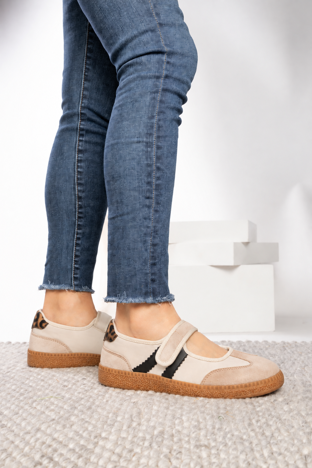 Calm Down Mary Jane Sneakers in Sand Combo by Corkys Footwear