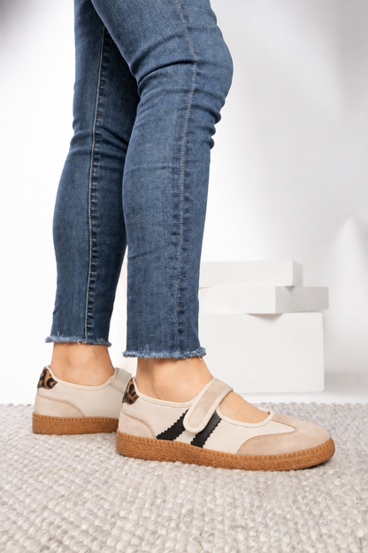 Calm Down Mary Jane Sneakers in Sand Combo by Corkys Footwear