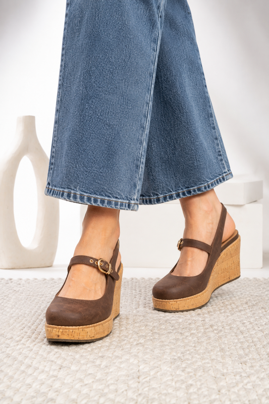 Pity Party Wedges in Cognac by Corkys Footwear