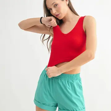 Ribbed Seamless Cropped Tank Top by Mono B