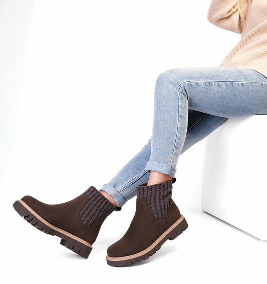 Keep Me Warm Boots in Chocolate Faux Suede by Corkys Footwear