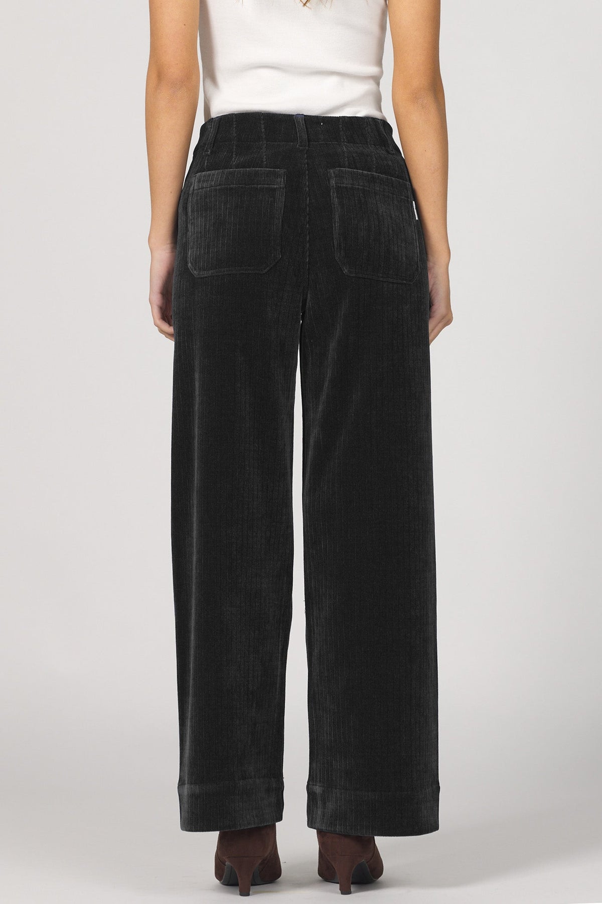 Audrey High Rise Wide Leg Pants in Black by Dear John