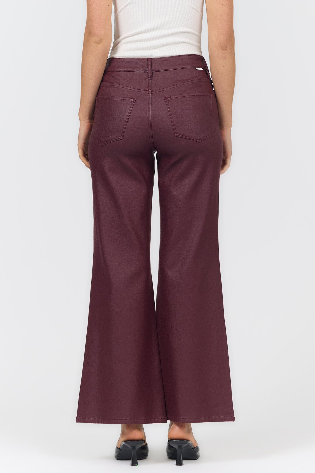 Fiona High Rise Wide Leg Pants in Fig by Dear John