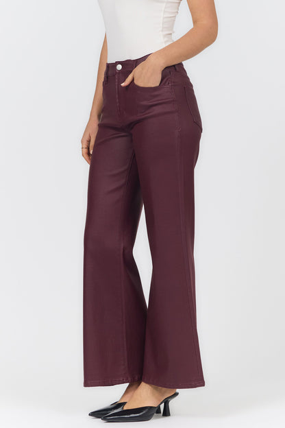 Fiona High Rise Wide Leg Pants in Fig by Dear John