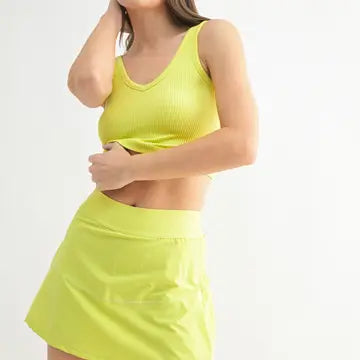 Ribbed Seamless Cropped Tank Top by Mono B