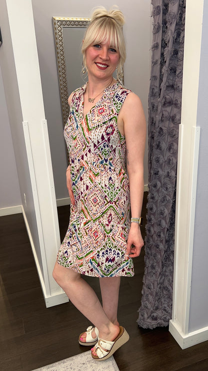 Eliza Dress in Tropical Ikat by Dear John
