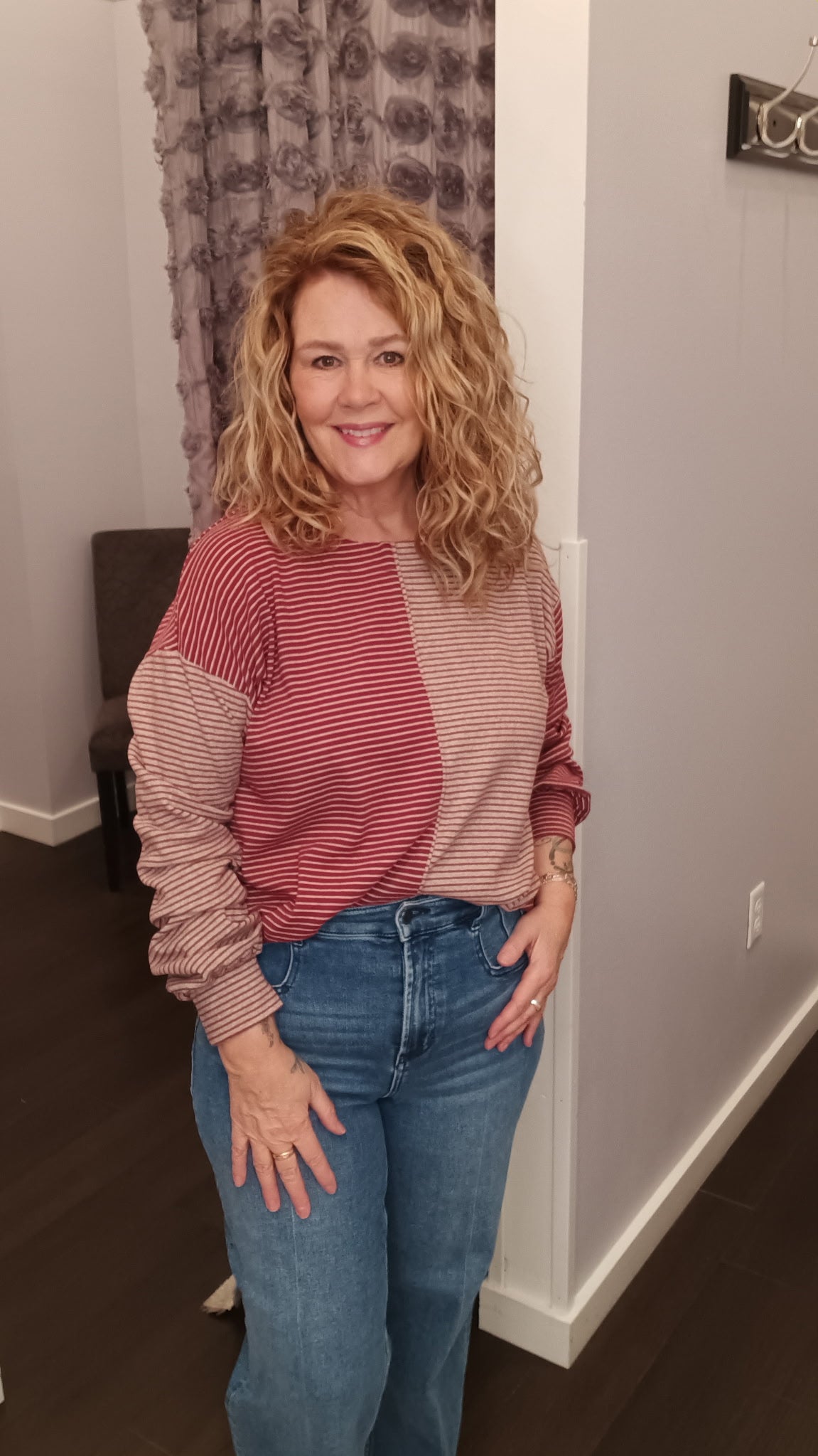 Double Take Stripe Top