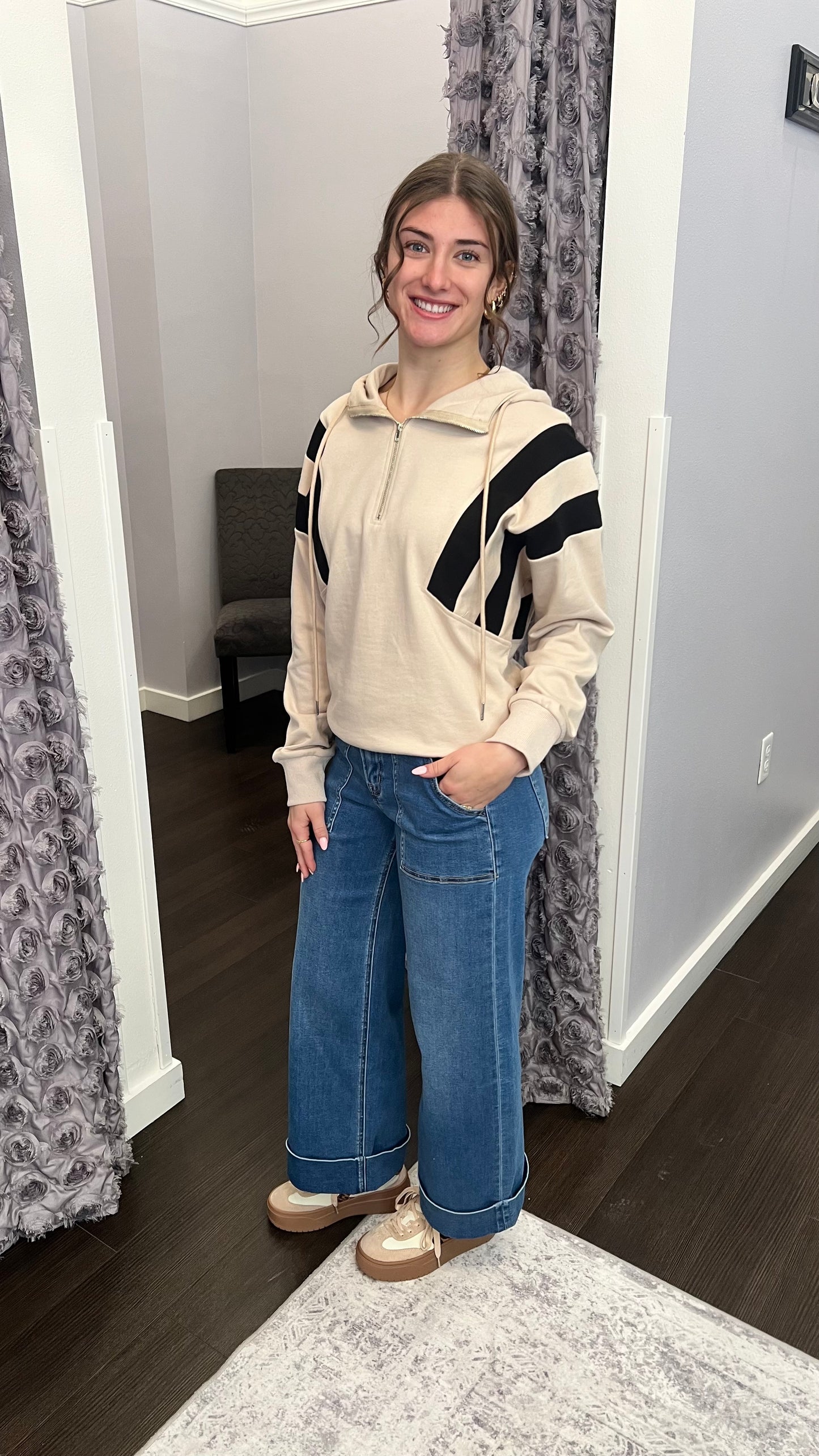 Cozy Cuff Wide Leg Jean in Enviably by Vervet