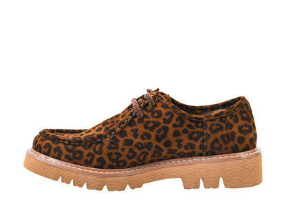 Fall For It Lace Up Loafers in Leopard by Corkys Footwear