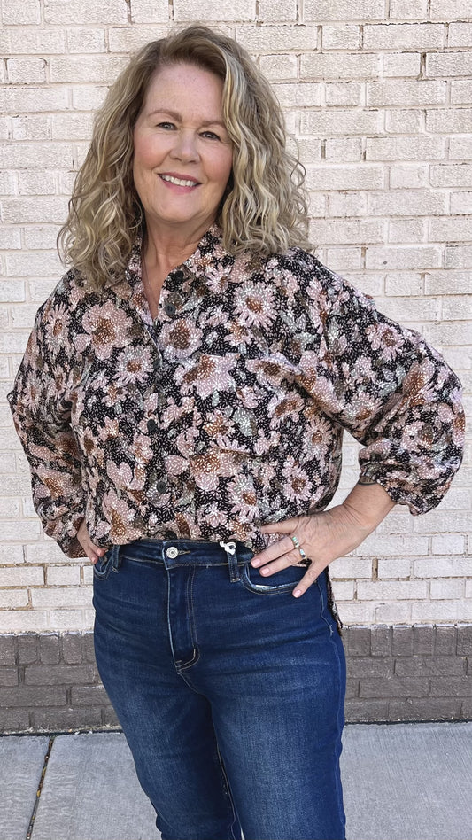 Floral Button Down Top