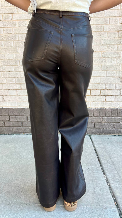 Rustic Rebel Faux Leather Pants by Skies Are Blue