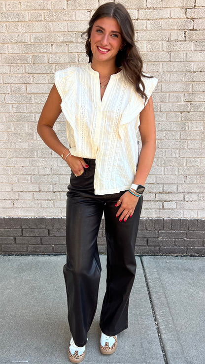 Rustic Rebel Faux Leather Pants by Skies Are Blue