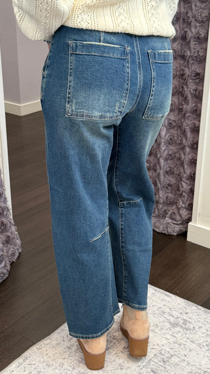 Lasso Barrel Leg in Blue Mix by Dear John