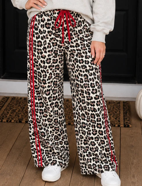 PRE ORDER Red-Side Stripe Leopard Pants