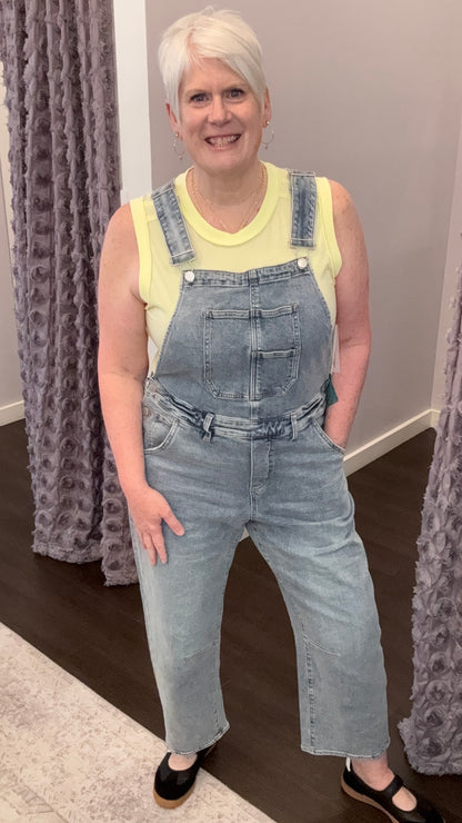 Lasso Barrel Leg Overalls in Western Hue by Dear John
