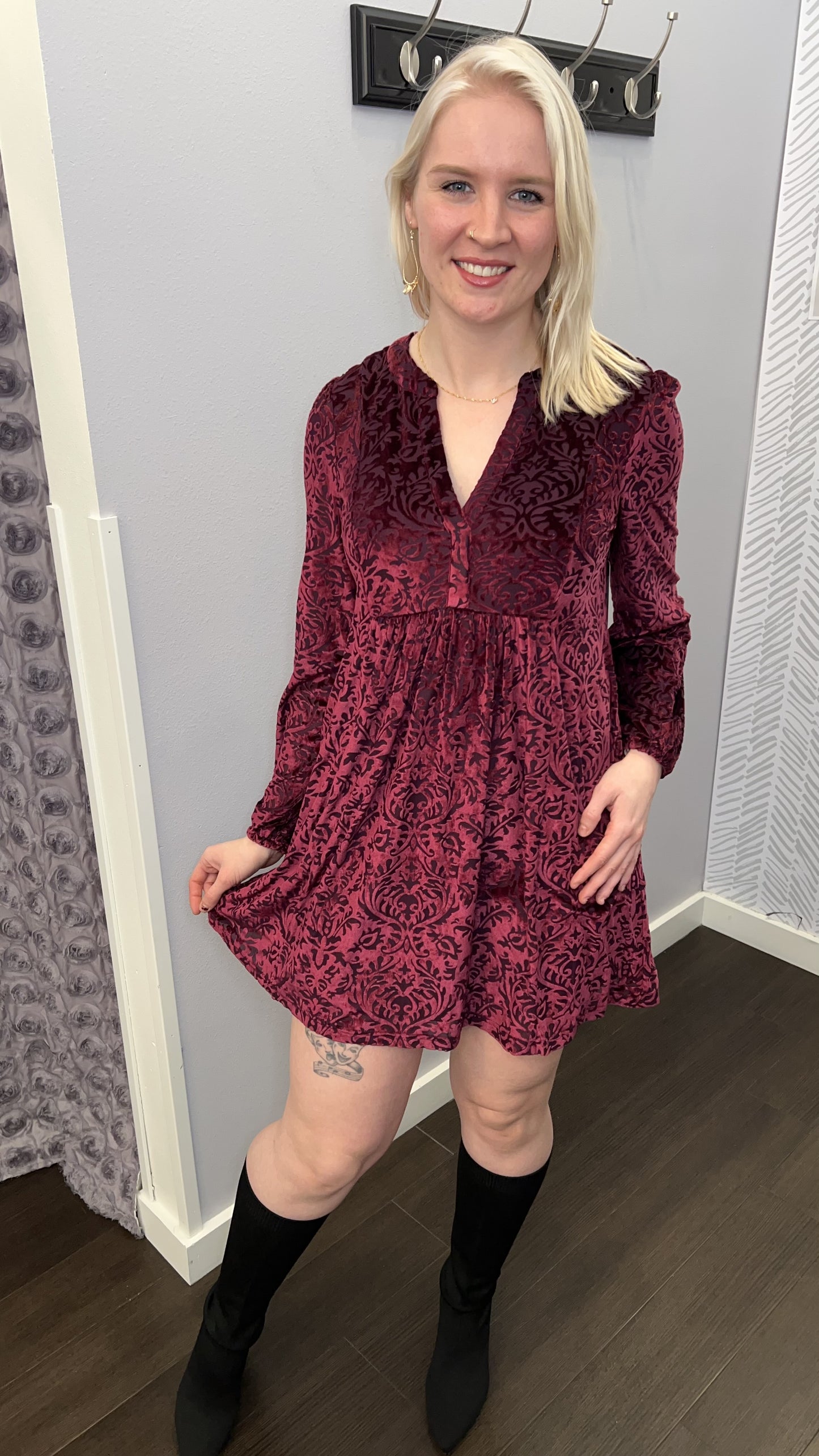 Velvet Dreams Babydoll Dress