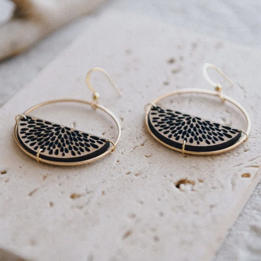 Gold Plated Wood Pomegranate Hoop