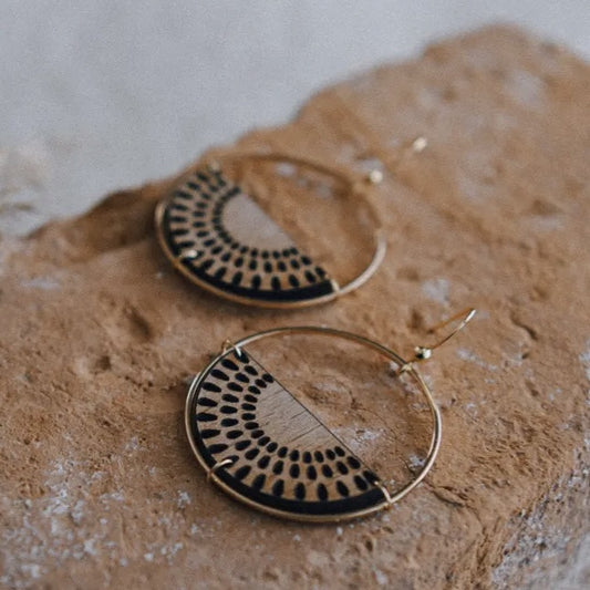 Gold Plated Wood Sunflower Hoop